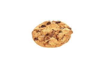Chocolate chip cookies on white background