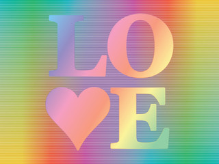 word love over spectrum background