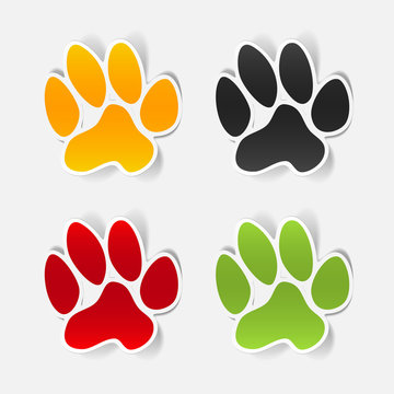 sticker animal paw, realistic design element