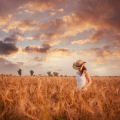 Woman in the wheat field
