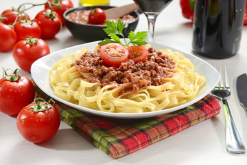 Fettuccine with bolognese sauce