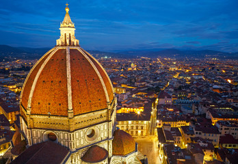 Fototapeta premium View of the Cathedral Santa Maria del Fiore at dusk. Florence, I