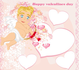 valentines frame with a sweet cupid