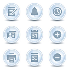 Organizer web icons, light blue glossy circle  buttons
