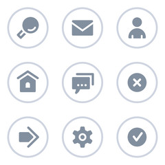 Basic web icons, circle line series