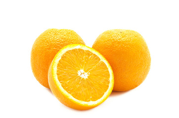 Two Slices of Orange Isolated on White Background