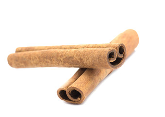 Cinnamon sticks isolated on white background