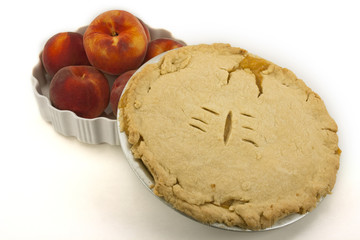Peach Pie and Fresh Peaches
