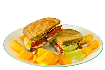 BLT Sandwich With Cantaloupe