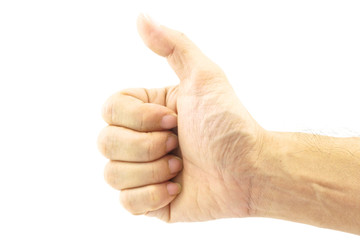 Hand signal by thumb