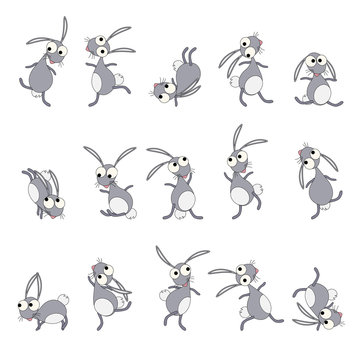 Dancing rabbits cartoon