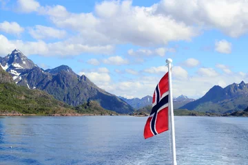 Crédence de cuisine en verre imprimé Cercle polaire drapeau norvégien