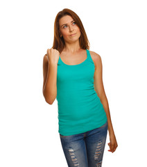 girl woman showing success gesture victory fist opened her mouth