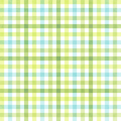 Seamless Blue, Green, Yellow & White Plaid