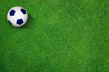 Fußball liegt auf perfektem Rasen - Football on perfect Grass
