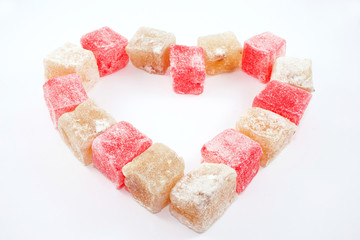 Heart made of turkish delight