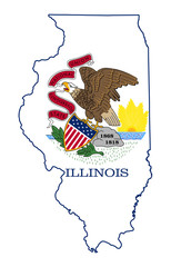 State of Illinois flag map