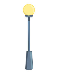 City street lantern isolated illustration