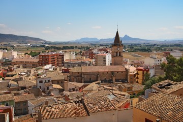 Panorama of Villena town, Spain