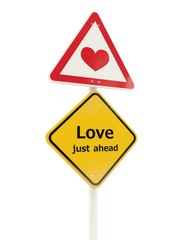 Love road sign