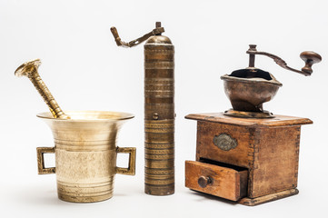 Three vintage grinders