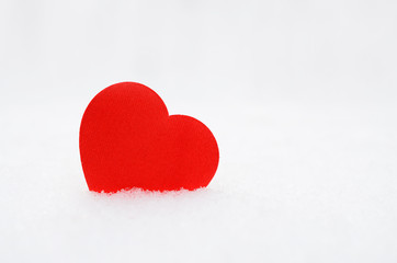 Fototapeta premium Red heart in snow