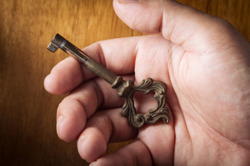 Holding key.