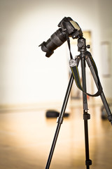 digital camera on a tripod