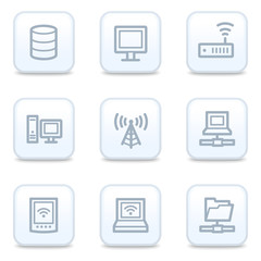 Network web icons, square buttons