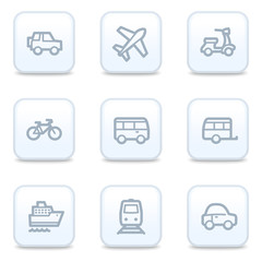 Transport web icons, square buttons