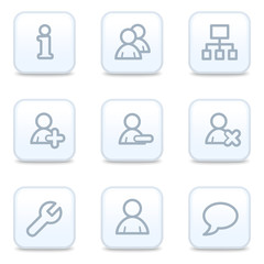 Users web icons, square buttons