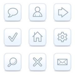 Basic web icons, square buttons