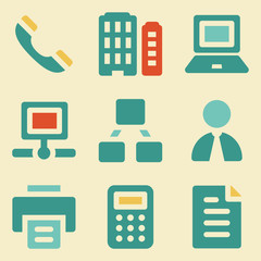 Office web icons retro color series