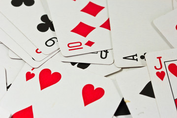 Playing cards isolated on background