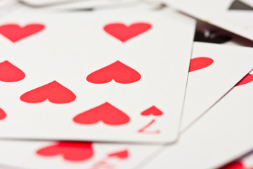 Playing cards isolated on background
