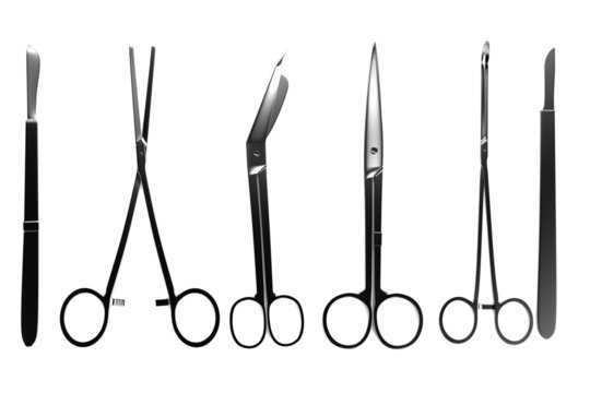 realistic 3d render of surgery tools