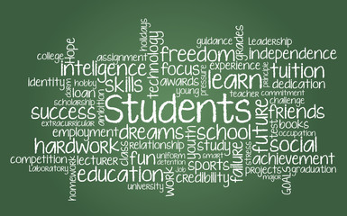Students word cloud illustration in vector format - 60863963