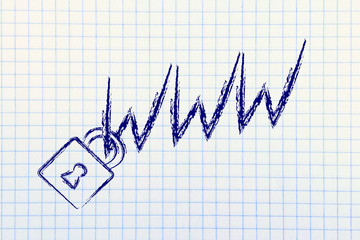 lock on WWW symbol: internet security & risks for confidential i