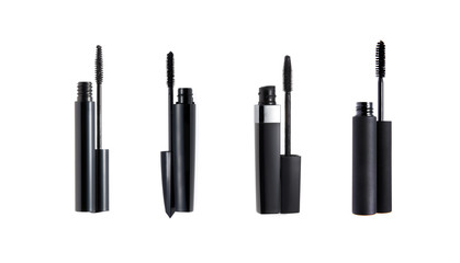 Obraz premium Set of mascara wand and tube isolated on white