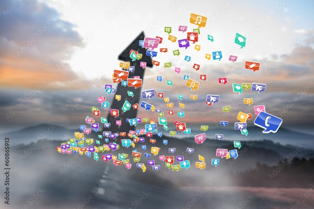 Poster Composite image of colourful computer applications