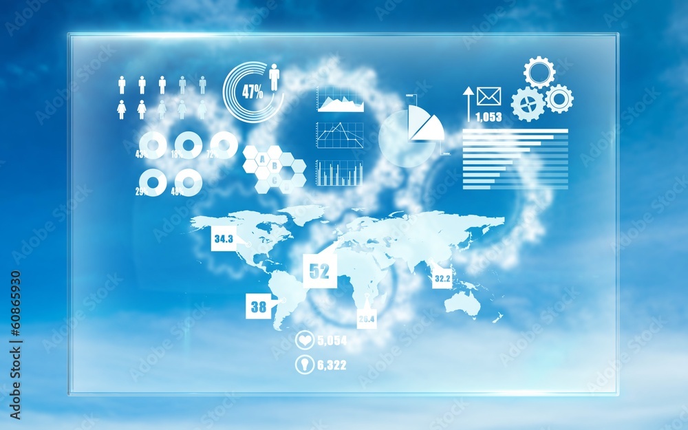 Poster composite image of global technology background