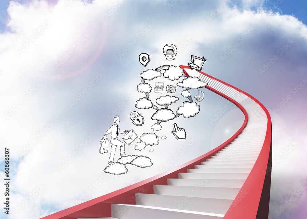 Poster Composite image of cloud computing doodle