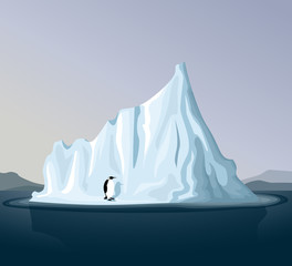 Iceberg with penguin