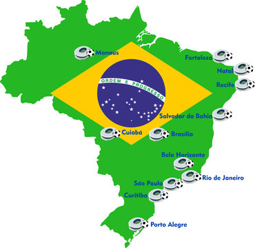Brazil soccer stadium map