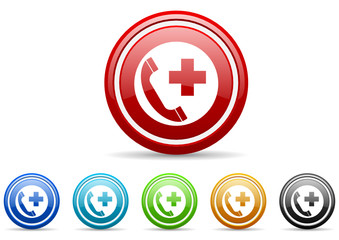 Obraz premium emergency call vector icon set