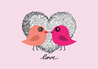 Love bird card for wedding Invitation