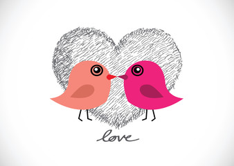 Love bird card for wedding Invitation