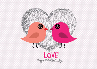 Love bird card for wedding Invitation