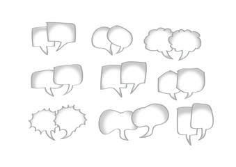 collection of hand drawn bubble speech