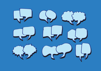 collection of hand drawn bubble speech